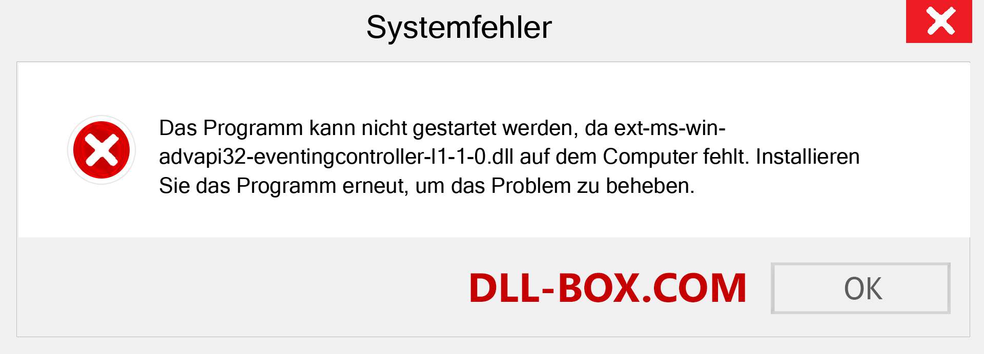 ext-ms-win-advapi32-eventingcontroller-l1-1-0.dll-Datei fehlt?. Download für Windows 7, 8, 10 - Fix ext-ms-win-advapi32-eventingcontroller-l1-1-0 dll Missing Error unter Windows, Fotos, Bildern